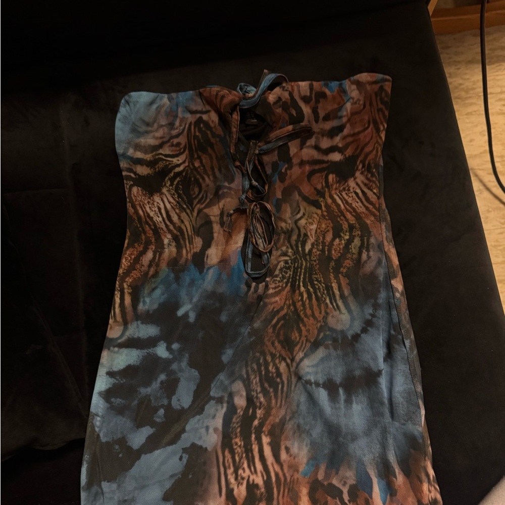 Tie-Dye Strapless Dress